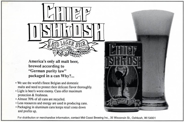 Chief Oshkosh Red Lager Can Ad