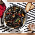 Thai Curry Mussels with Chinese Sausage